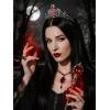 imageSWEETV Halloween Crown  Midnight Coven Gothic Crowns for Women Black Witch Headpiece Halloween Decorations Evil Tiaras and Crowns Dark Tiara Rhinestones Baroque Queen CrownCrimson Atrium