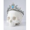 imageSWEETV Halloween Crown  Midnight Coven Gothic Crowns for Women Black Witch Headpiece Halloween Decorations Evil Tiaras and Crowns Dark Tiara Rhinestones Baroque Queen CrownWidows Web