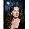 imageSWEETV Halloween Crown  Midnight Coven Gothic Crowns for Women Black Witch Headpiece Halloween Decorations Evil Tiaras and Crowns Dark Tiara Rhinestones Baroque Queen CrownWidows Web
