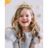 imageSWEETV Tiaras for Little Girls Princess Gold Crown for Flower Fairy TinkerBell Headband for Kids Rhinestone Hairpiece for Toddler Hair Accessories for Girls Halloween Costume Cosplay04Gold