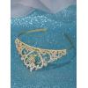 imageSWEETV Tiaras for Little Girls Princess Gold Crown for Flower Fairy TinkerBell Headband for Kids Rhinestone Hairpiece for Toddler Hair Accessories for Girls Halloween Costume Cosplay04Gold