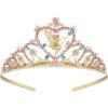 imageSWEETV Tiaras for Little Girls Princess Gold Crown for Flower Fairy TinkerBell Headband for Kids Rhinestone Hairpiece for Toddler Hair Accessories for Girls Halloween Costume Cosplay02Gold