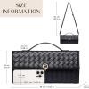 imageCHUNLI Dressy Woven Clutch Purses for Women Designer Crossbody Bags with Top Handle Formal Evening PU Leather HandbagBlack