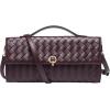 imageCHUNLI Dressy Woven Clutch Purses for Women Designer Crossbody Bags with Top Handle Formal Evening PU Leather HandbagChocolate