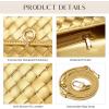 imageCHUNLI Dressy Woven Clutch Purses for Women Designer Crossbody Bags with Top Handle Formal Evening PU Leather HandbagGold