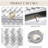 imageCHUNLI Dressy Woven Clutch Purses for Women Designer Crossbody Bags with Top Handle Formal Evening PU Leather HandbagSilver