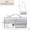 imageCHUNLI Dressy Woven Clutch Purses for Women Designer Crossbody Bags with Top Handle Formal Evening PU Leather HandbagSilver