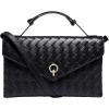 imageCHUNLI Woven Clutch Purses for Women Formal Evening Crossbody Bags with Adjustable Top Handle PU Leather Envelope HandbagsBlack