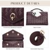 imageCHUNLI Woven Clutch Purses for Women Formal Evening Crossbody Bags with Adjustable Top Handle PU Leather Envelope HandbagsChocolate