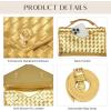 imageCHUNLI Woven Clutch Purses for Women Formal Evening Crossbody Bags with Adjustable Top Handle PU Leather Envelope HandbagsGold