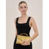 imageCHUNLI Woven Clutch Purses for Women Formal Evening Crossbody Bags with Adjustable Top Handle PU Leather Envelope HandbagsGold