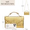 imageCHUNLI Woven Clutch Purses for Women Formal Evening Crossbody Bags with Adjustable Top Handle PU Leather Envelope HandbagsGold