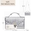 imageCHUNLI Woven Clutch Purses for Women Formal Evening Crossbody Bags with Adjustable Top Handle PU Leather Envelope HandbagsSilver