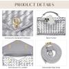 imageCHUNLI Woven Clutch Purses for Women Formal Evening Crossbody Bags with Adjustable Top Handle PU Leather Envelope HandbagsSilver