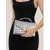imageCHUNLI Woven Clutch Purses for Women Formal Evening Crossbody Bags with Adjustable Top Handle PU Leather Envelope HandbagsSilver