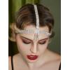 imageSWEETV 1920s Headpiece Flapper Headband for Women Art Deco Roaring 20s Great Gatsby Rhinestone Hair Band Headpiece AccessoreisSilverF04
