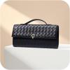 imageCHUNLI Dressy Woven Clutch Purses for Women Designer Crossbody Bags with Top Handle Formal Evening PU Leather HandbagBlack