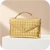 imageCHUNLI Woven Clutch Purses for Women Formal Evening Crossbody Bags with Adjustable Top Handle PU Leather Envelope HandbagsGold