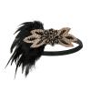 imageSWEETV 1920s Flapper Feather Headband 20s Sequined Showgirl Headpiece Gatsby Hair Accessories for Women 01 BlackBlack