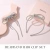 imageSWEETV Rhinestone Headband ampamp Bow Hair Clip SetSparkly Bowknot Hair Piece with Crystal Embellishments Perfect for Women ampamp Girls Gifts