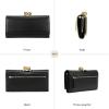 image3in1 Evening Clutch Wallet for Women 7 Card Slots Convertible Purse with Detachable Strap as Shoulder BagClutchWristletBlack