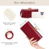 image3in1 Evening Clutch Wallet for Women 7 Card Slots Convertible Purse with Detachable Strap as Shoulder BagClutchWristletRed