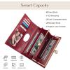 image3in1 Evening Clutch Wallet for Women 7 Card Slots Convertible Purse with Detachable Strap as Shoulder BagClutchWristletRed