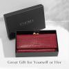 image3in1 Evening Clutch Wallet for Women 7 Card Slots Convertible Purse with Detachable Strap as Shoulder BagClutchWristletRed