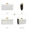 image3in1 Evening Clutch Wallet for Women 7 Card Slots Convertible Purse with Detachable Strap as Shoulder BagClutchWristletWhite