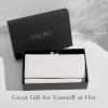 image3in1 Evening Clutch Wallet for Women 7 Card Slots Convertible Purse with Detachable Strap as Shoulder BagClutchWristletWhite