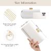 image3in1 Evening Clutch Wallet for Women 7 Card Slots Convertible Purse with Detachable Strap as Shoulder BagClutchWristletWhite