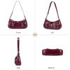 imageCHUNLI Y2K Purses for Women Vintage PU Leather Shoulder Bag with Zipper Closure Adjustable Detachable StrapBurgundy