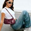 imageCHUNLI Y2K Purses for Women Vintage PU Leather Shoulder Bag with Zipper Closure Adjustable Detachable StrapBurgundy
