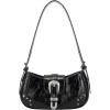 imageCHUNLI Stylish Y2K Purse for Women Small Hobo Shoulder Bags Soft Vegan Leather Goth Punk Handbag with an Adjustable StrapBlack