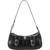 imageCHUNLI Y2K Purses for Women Vintage PU Leather Shoulder Bag with Zipper Closure Adjustable Detachable StrapBlack