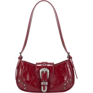 imageCHUNLI Stylish Y2K Purse for Women Small Hobo Shoulder Bags Soft Vegan Leather Goth Punk Handbag with an Adjustable StrapRed