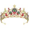 imageSWEETV Christmas Jeweled Crown Merry Tree Tiara Rhinestone Headband Costume Accessories for Merry Christmas Party for Women Girls02Gold