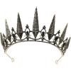 imageSWEETV Tiaras and Crowns for Women Crystal Wedding Tiara for Bride Metal Silver Crown Costume Party Accessories for Birthday Halloween Prom