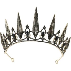 imageSWEETV Tiaras and Crowns for Women Crystal Wedding Tiara for Bride Metal Silver Crown Costume Party Accessories for Birthday Halloween Prom